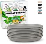 Eco-Friendly Wheat Straw Dinner Plate Set - 8 Pieces