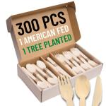 Eco-Friendly 100% Compostable Wooden Utensil Set