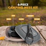UCO 6-Piece Camping Mess Kit with Spork