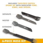 UCO 6-Piece Camping Mess Kit with Spork