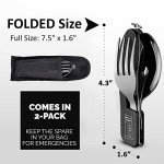 4-in-1 Portable Camping Utensils Set - Green