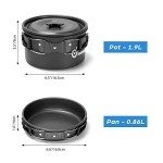 Odoland 15-Piece Lightweight Camping Cookware Set