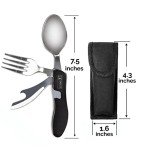 4-in-1 Portable Camping Utensils Set - Green