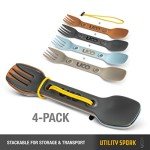 UCO 3-in-1 Utility Spork Set, 4-Pack