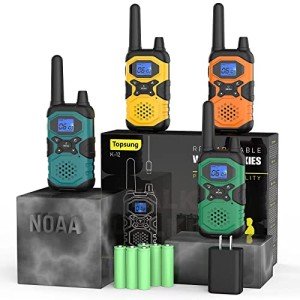 Topsung Long Range Rechargeable 2-Way Radio 4-Pack