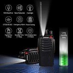 Pxton Long Range Walkie Talkies with Earpieces - 4 Pack