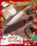 Mossy Oak Bowie Knife with Leather Sheath