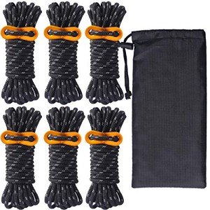 Hikeman 6 Pack Lightweight Camping Guy Lines Set