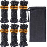 Hikeman 6 Pack Lightweight Camping Guy Lines Set
