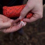 Orange Reflective Paracord with Carabiner - 30 ft