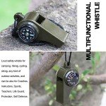 2-Pack Survival Whistle with Compass & Thermometer