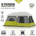 Family Camping Tent, 14' x 9', Green/Grey