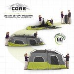 Family Camping Tent, 14' x 9', Green/Grey