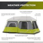 Family Camping Tent, 14' x 9', Green/Grey