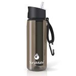 SurviMate BPA-Free Filtered Water Bottle with Straw