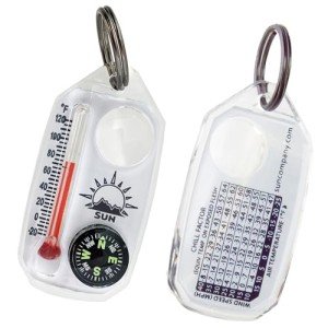 3-in-1 Zipper Pull with Compass and Thermometer