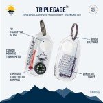 3-in-1 Zipper Pull with Compass and Thermometer