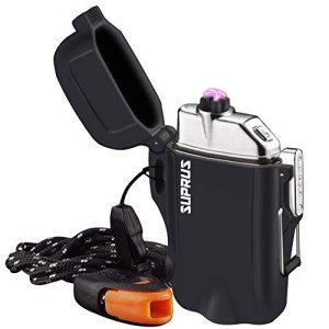 Waterproof Dual Arc Lighter with Flashlight & Whistle