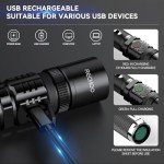 Rechargeable High Lumens Waterproof Flashlight - 5 Modes