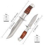 Mossy Oak Bowie Knife with Leather Handle & Sheath