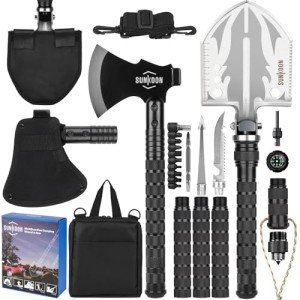 Sunkoon Camping Folding Shovel and Axe Combo