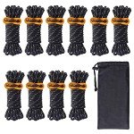 Hikeman 10 Pack Reflective Camping Guy Lines