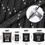 Reflective Paracord Rope - 1000lb, 100ft to 1000ft