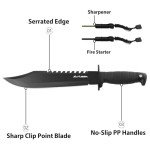 Survival Knife Set with Sheath and Accessories