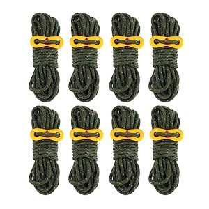 Ultralight 8-Pack Tent Guy Lines with Adjusters