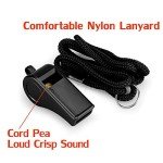 Loud Plastic Sports Whistles - 2 Pack with Lanyard