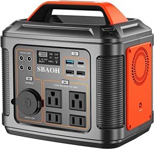 Portable Power Station 300W Solar Generator with Flashlight