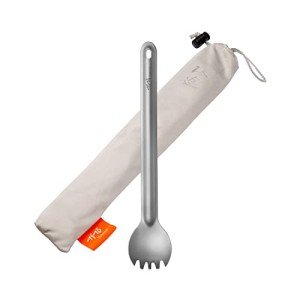 Titanium Long Handle Spork and Spoon Set