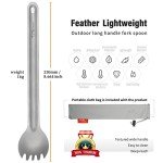 Titanium Long Handle Spork and Spoon Set