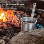 Titanium Long Handle Spork and Spoon Set