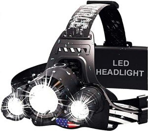 DanForce Rechargeable LED Headlamp - Ultra Bright 1080 Lumen