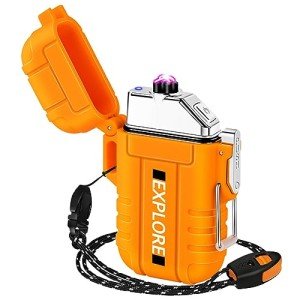 Rechargeable Windproof Arc Lighter with Emergency Whistle