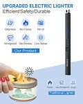 Rechargeable Windproof Electric Candle Lighter - Black