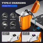 Rechargeable Windproof Arc Lighter with Emergency Whistle