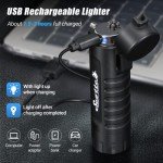 Windproof Arc Lighter with LED Flashlight Combo