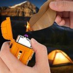 Rechargeable Windproof Arc Lighter with Emergency Whistle
