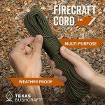 Texas Bushcraft Firecraft Utility Paracord Rope 25ft