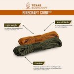 Texas Bushcraft Firecraft Utility Paracord Rope 25ft