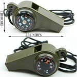 3-in-1 Emergency Survival Gear: Whistle, Compass, Thermometer