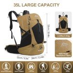 Waterproof 35L Hiking Backpack with 3L Bladder