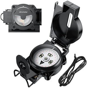 Military-Grade Hiking Compass with Lanyard and Pouch