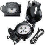 Military-Grade Hiking Compass with Lanyard and Pouch