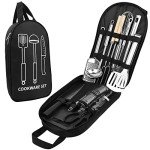 16-Piece Stainless Steel Camping Cooking Utensils Set