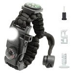 20-in-1 Survival Paracord Bracelet with LED Light