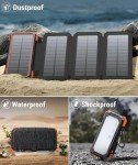 Solar Power Bank with Fast Charging & Flashlight