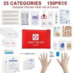 150-Piece Emergency First Aid Kit with Foil Blanket